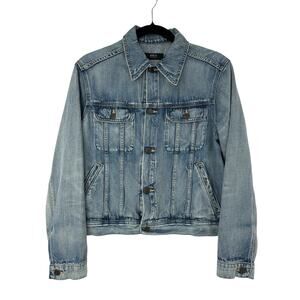 ABLE Bailey Classic Denim Jacket M Medium Wash Cotton Lyocell Trucker Jacket